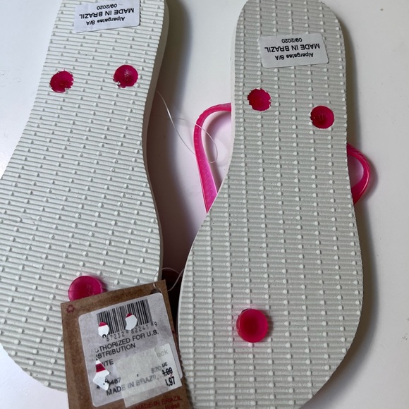 Havaianas Vibrant Pink and Cream Ombré Sandals Flip flops Size 7/8 - Picture 4 of 4